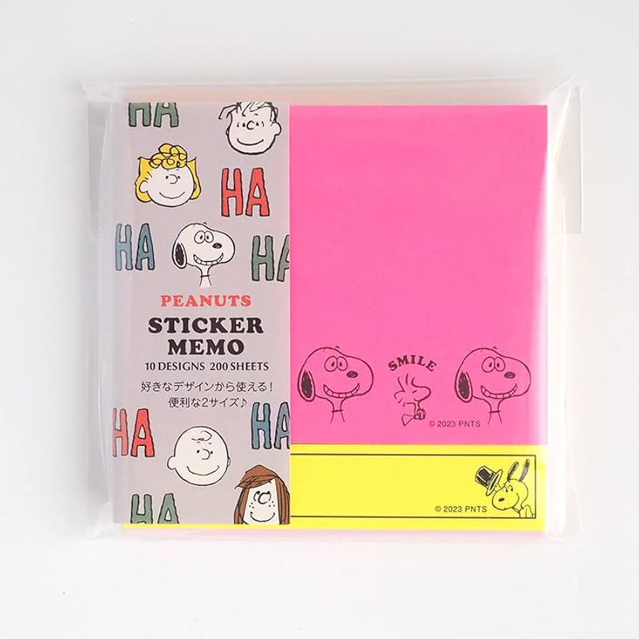 SNOOPY スヌーピー　PEANUTS 付箋 SNOOPY スヌーピー PEANUTS 75周年 ダイカット付箋スリム A柄